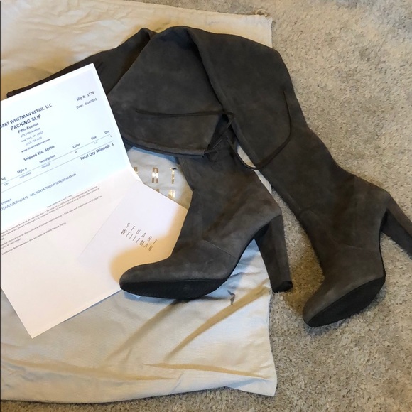 Stuart Weitzman Highland Boots in Gray - Picture 3 of 8